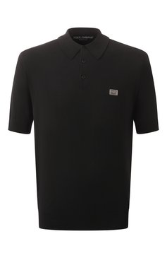 Мужское хлопковое поло DOLCE & GABBANA черного цвета, арт. GXZ02T/JBCE9 | Фото 1 (Рукава: Короткие; Драгоценные камни: Проставлено; Длина (для топов): Стандартные; Материал сплава: Проставлено; Принт: Без принта; Стили: Кэжуэл; Застежка: Пуговицы; Кросс-КТ: Трикотаж; Материал внешний: Хлопок)