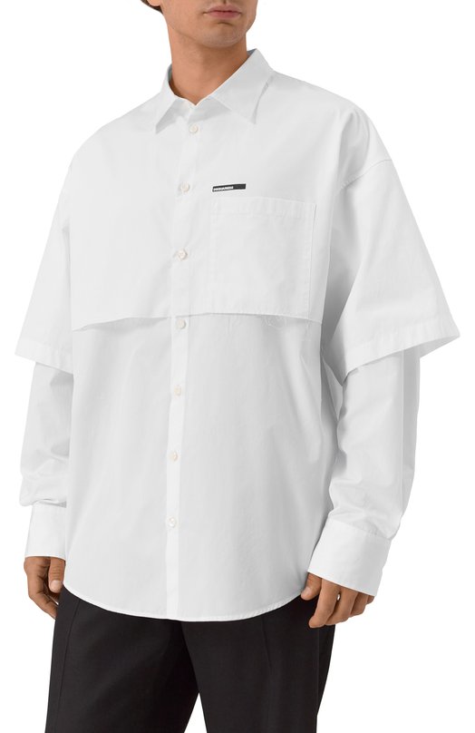 Хлопковая рубашка Dsquared2 S74DM0947/S36275 Белый  S74DM0947/S36275 Фото 3