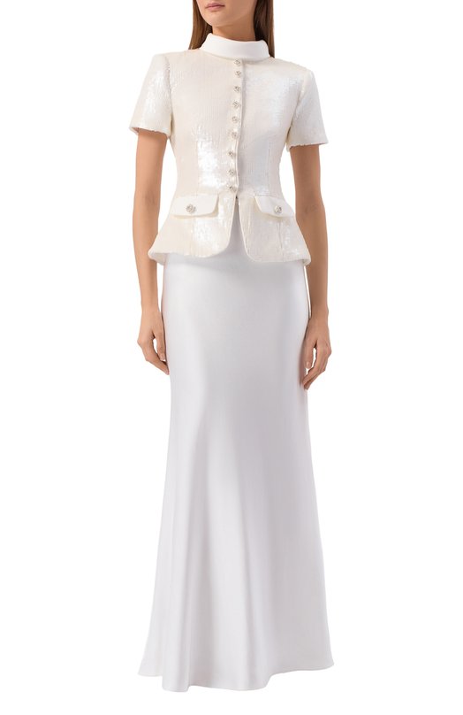 Комбинированное платье self-portrait RS26501XW Белый  RS26501XW Фото 2