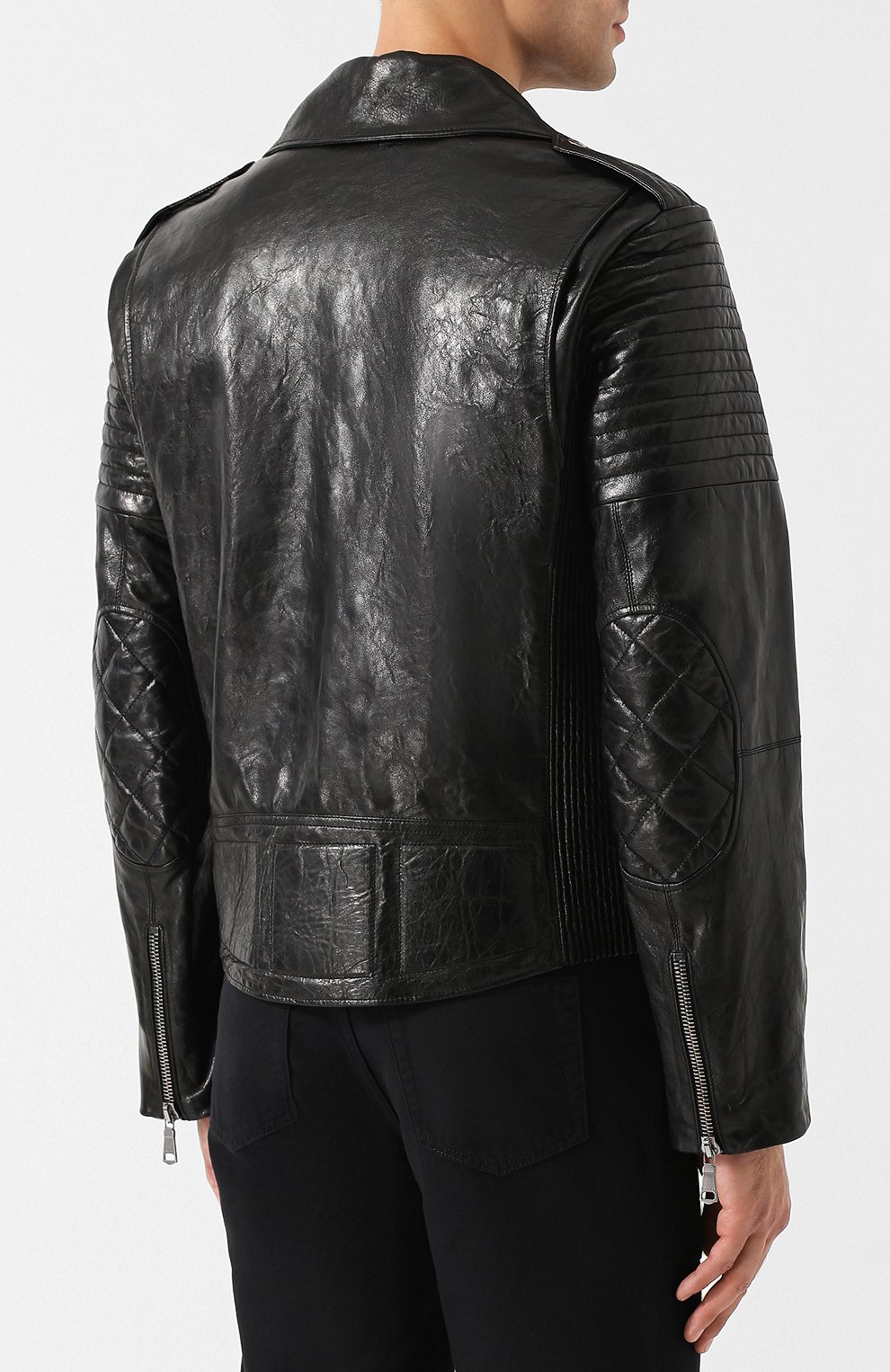 Кожаная куртка с косой молнией GUCCI, арт. 523527/XG703, фото 4