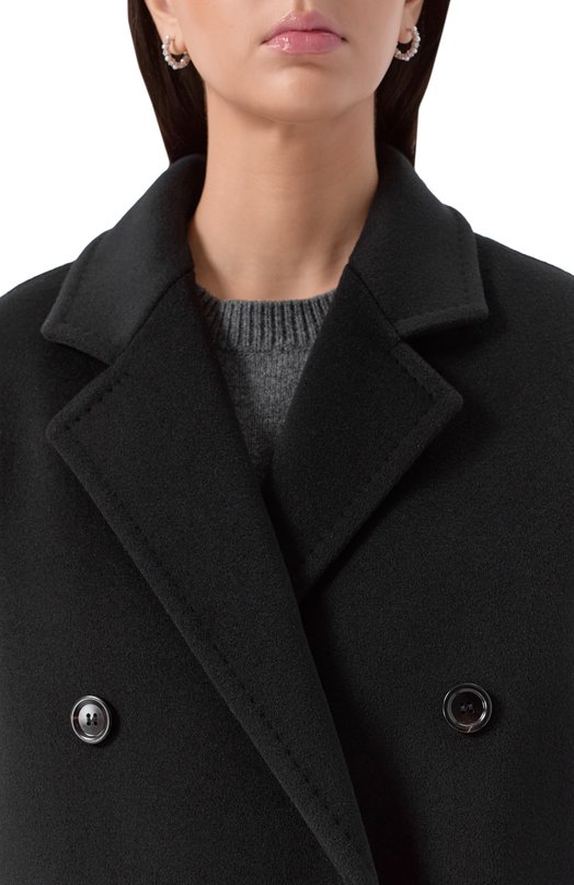Пальто из шерсти и кашемира Max Mara REBUS Чёрный  REBUS Фото 5