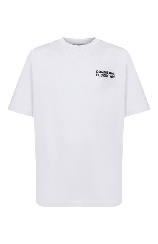 Хлопковая футболка Comme des Fuckdown CFABM01938 Белый CFABM01938