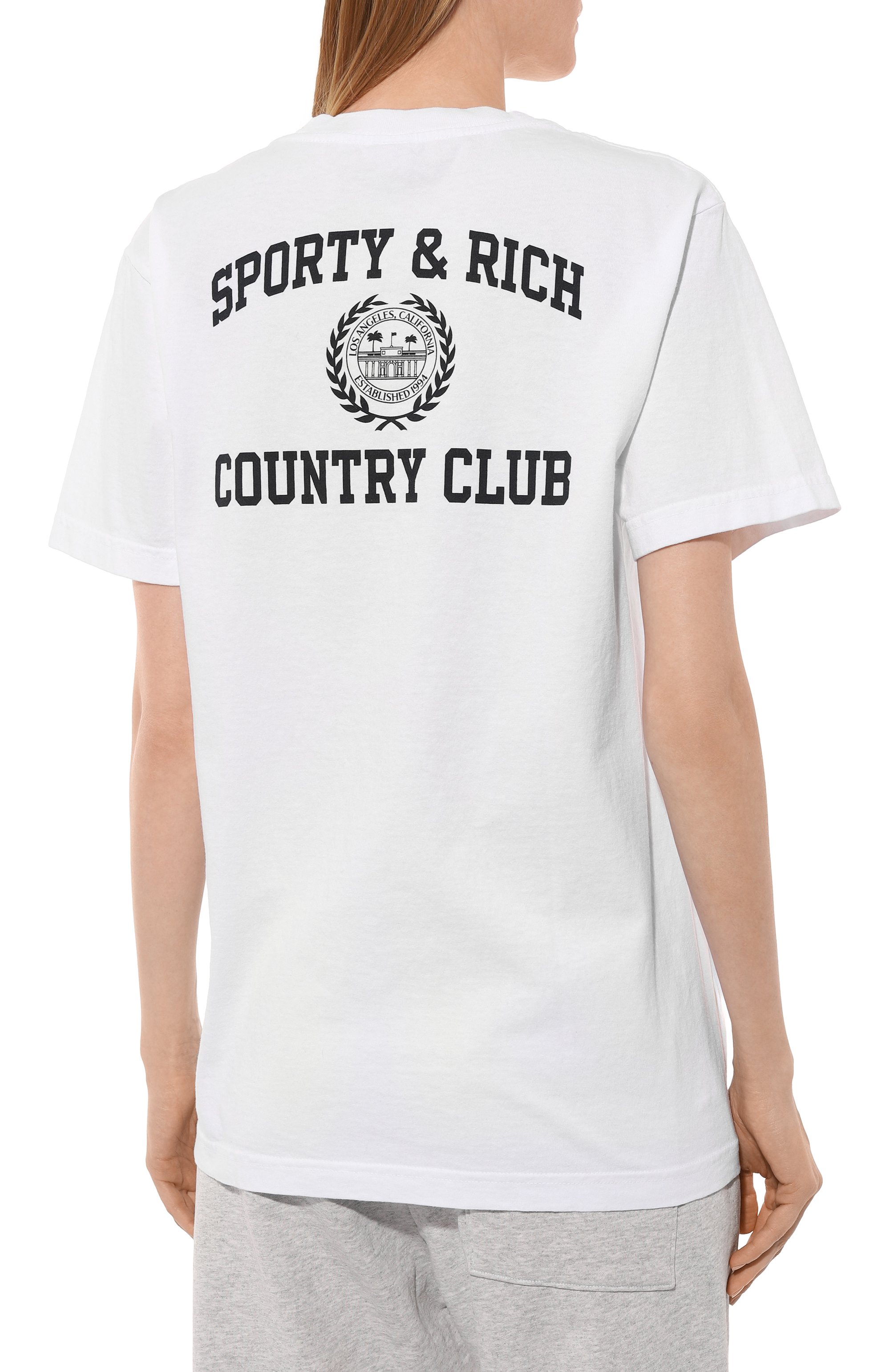 Хлопковая футболка SPORTY AND RICH, арт. T0043516218WH01, фото 4