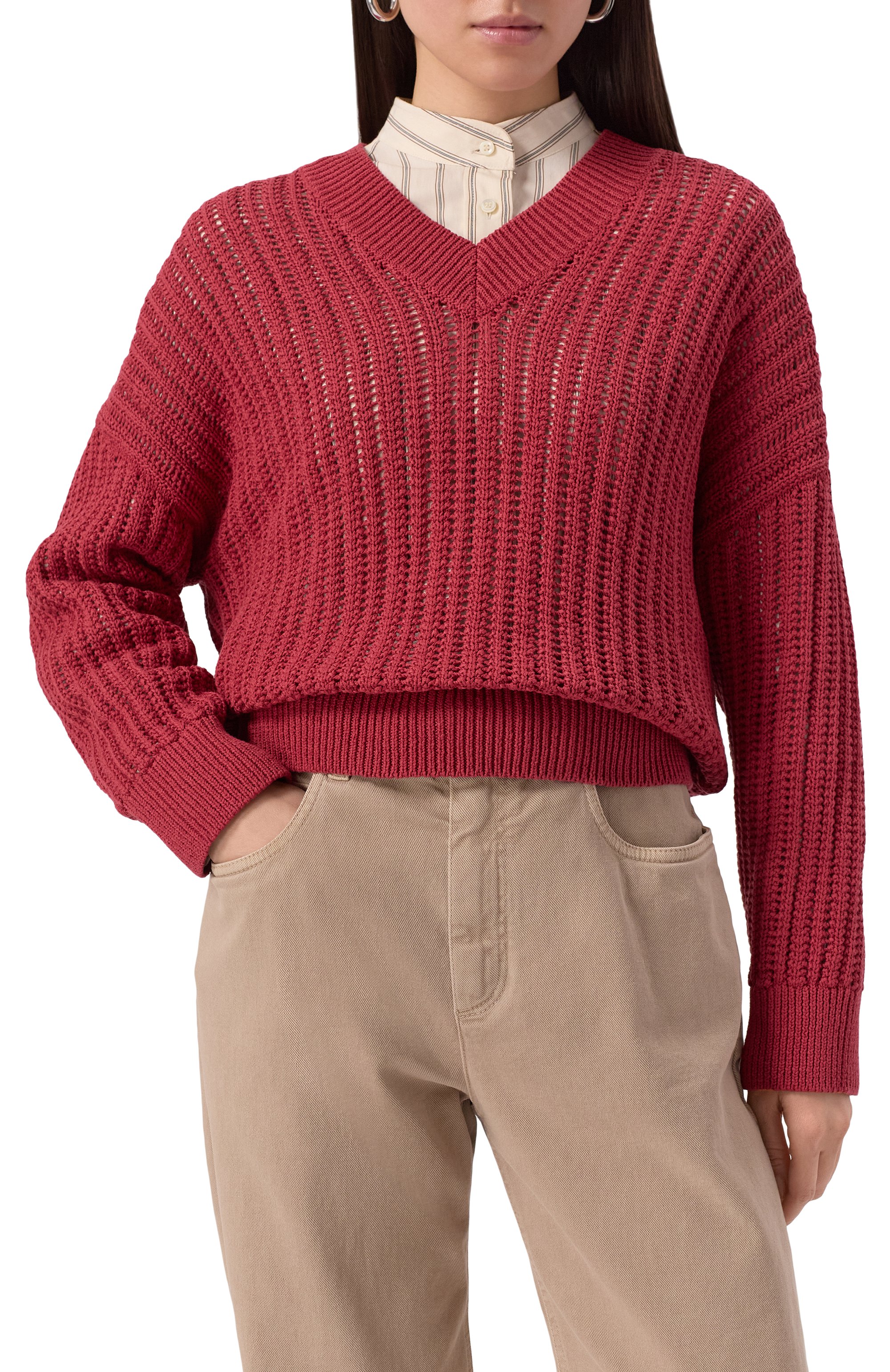 Хлопковый свитер BRUNELLO CUCINELLI, арт. MSB581812, фото 3