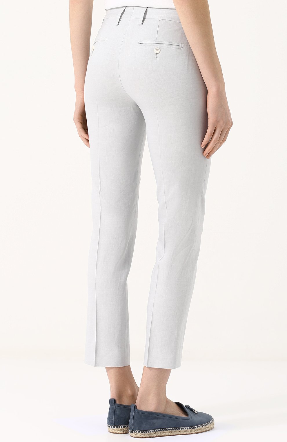 Укороченные брюки из смеси льна и вискозы KITON, арт. D38103K09G55, фото 4