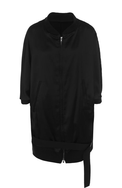 Женский однотонный бомбер из вискозы на молнии ANN DEMEULEMEESTER, арт. 1801-1006-P-180-099
