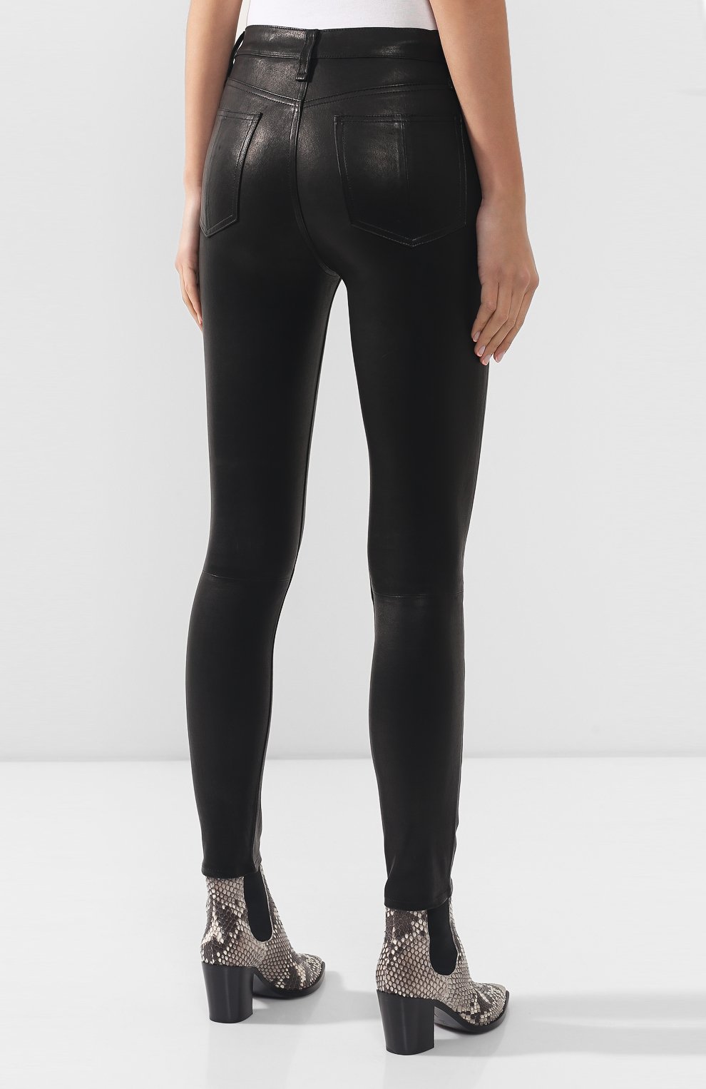 Кожаные брюки RAG AND BONE черного цвета по цене 110500 руб., арт. W1632L034BLK, фото 4 Кожаные брюки RAG AND BONE, арт. W1632L034BLK, фото 4