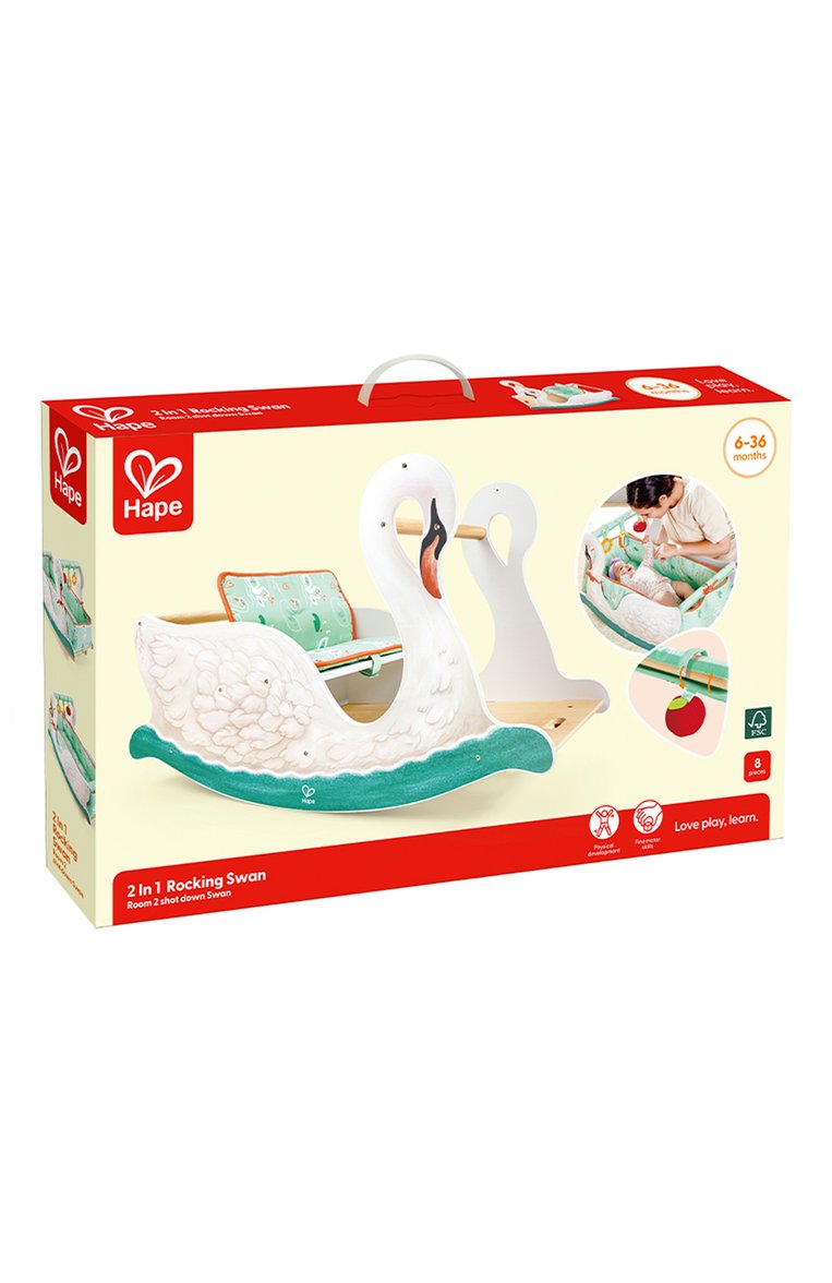 Детского игрушка-качалка лебедь HAPE белого цвета, арт. E1213_HP | Фото 1 (Региональные ограничения белый список (Axapta Mercury): Не проставлено; Нос: Не проставлено; Игрушки: Транспорт - качалки)