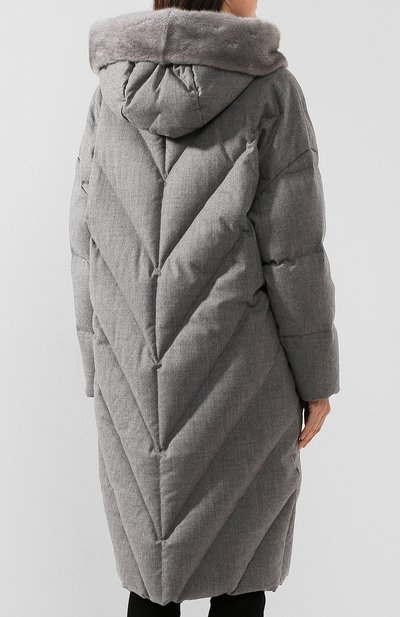 Пальто с меховой отделкой MANZONI24, арт. 19M580-ZEL0V/40-46, фото 4
