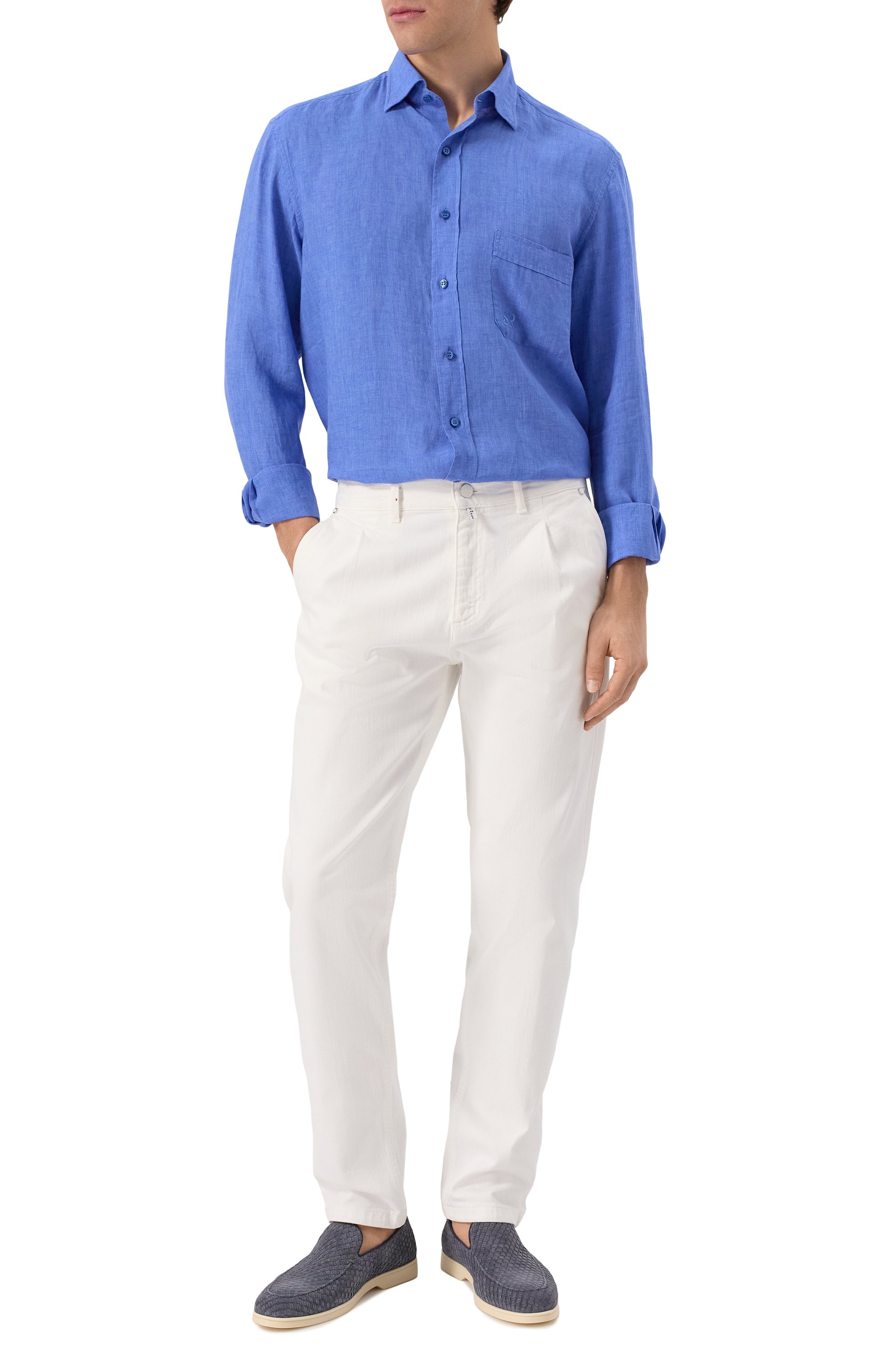 Замшевые лоферы DOUCAL'S темно-синего цвета по цене 52750 руб., арт. DU3416NWMAUY261G, фото 2 Замшевые лоферы DOUCAL'S, арт. DU3416NWMAUY261G, фото 2