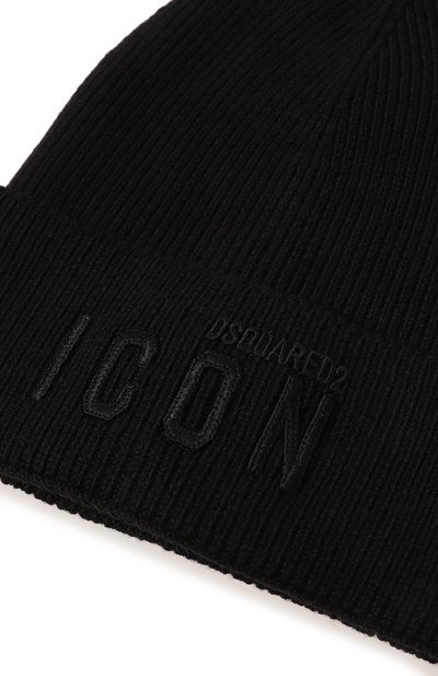 Шерстяная шапка icon DSQUARED2 черного цвета по цене 29000 руб., арт. KNW0001 01W04973, фото 4 Шерстяная шапка icon DSQUARED2, арт. KNW0001 01W04973, фото 4
