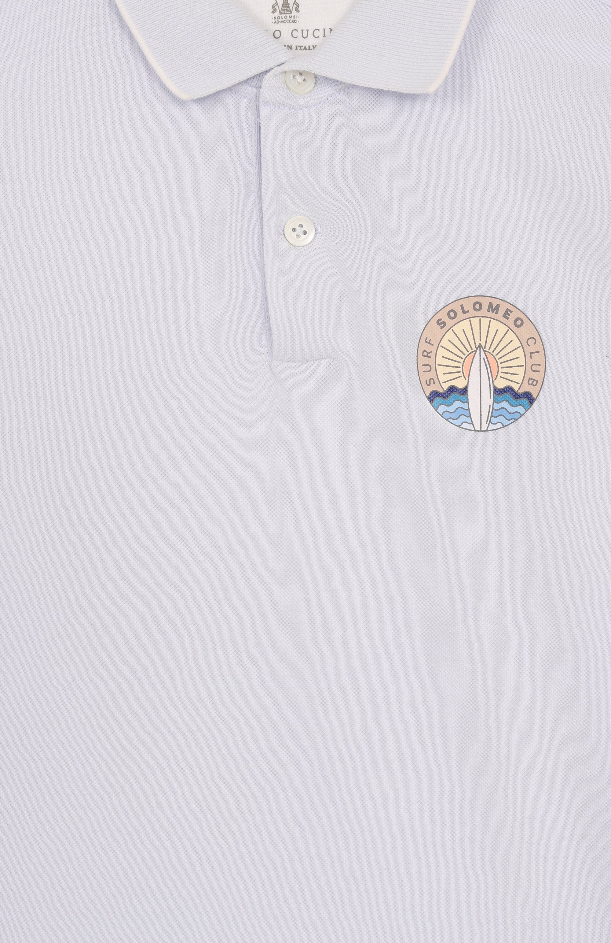 Хлопковое поло BRUNELLO CUCINELLI светло-голубого цвета по цене 29950 руб., арт. BE854T319A, фото 3 Хлопковое поло BRUNELLO CUCINELLI, арт. BE854T319A, фото 3