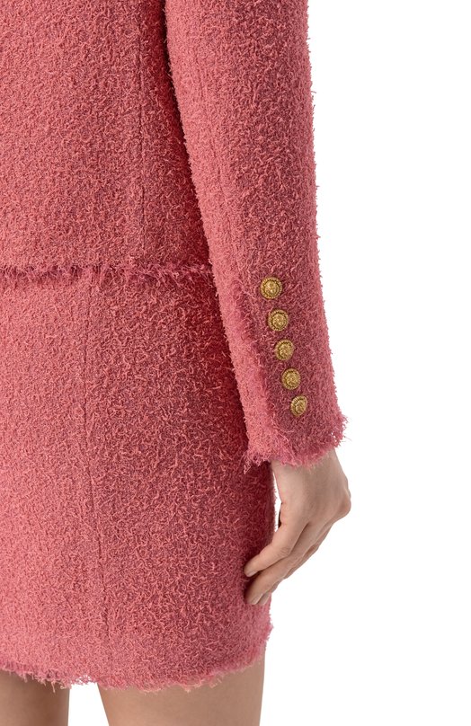 Шерстяной жакет Balmain GF0SM508/WD60 Розовый  GF0SM508/WD60 Фото 5