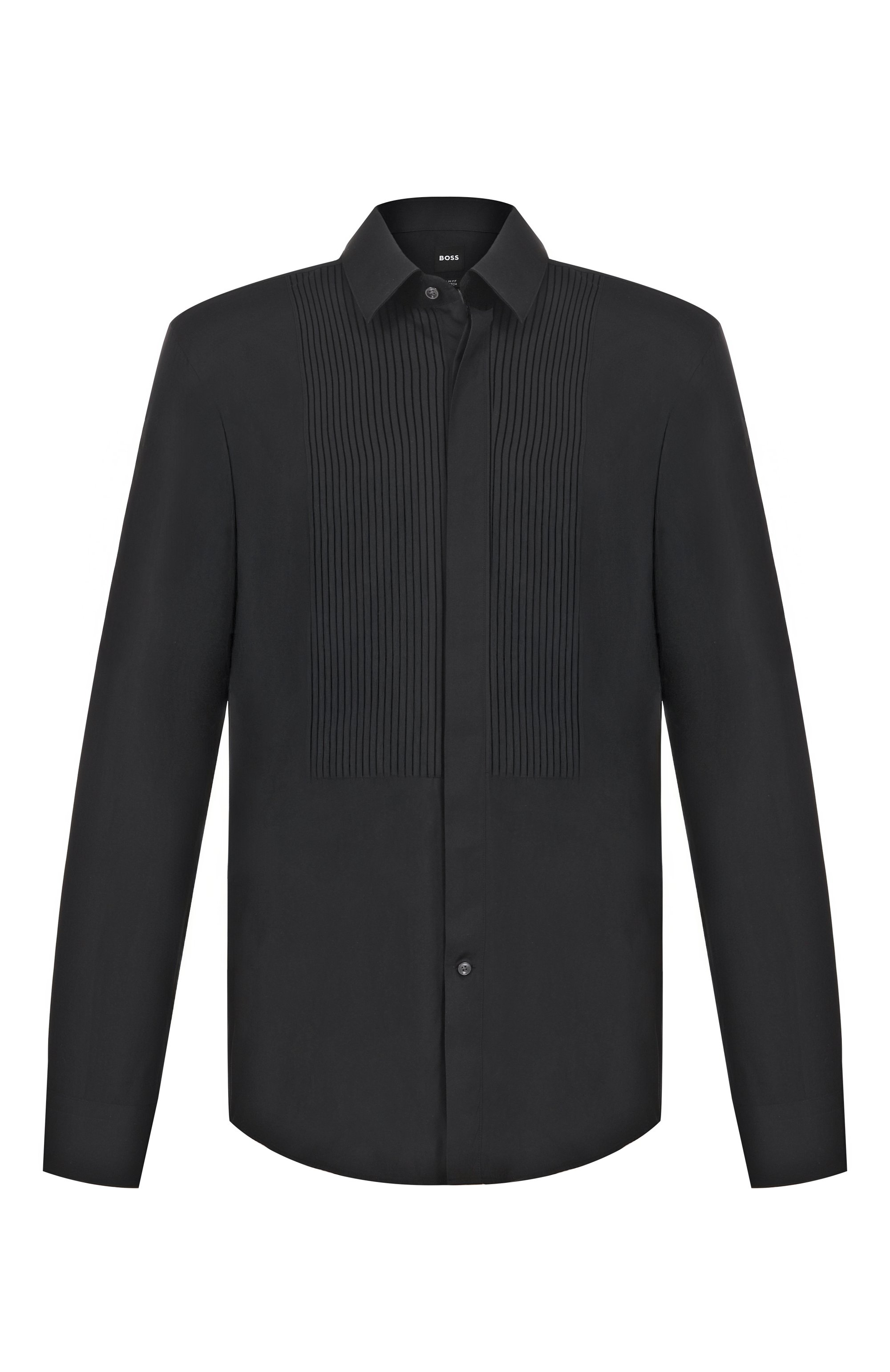 Хлопковая сорочка BOSS черного цвета по цене 24900 руб., арт. 50527671, фото 1 Хлопковая сорочка BOSS, арт. 50527671, фото 1