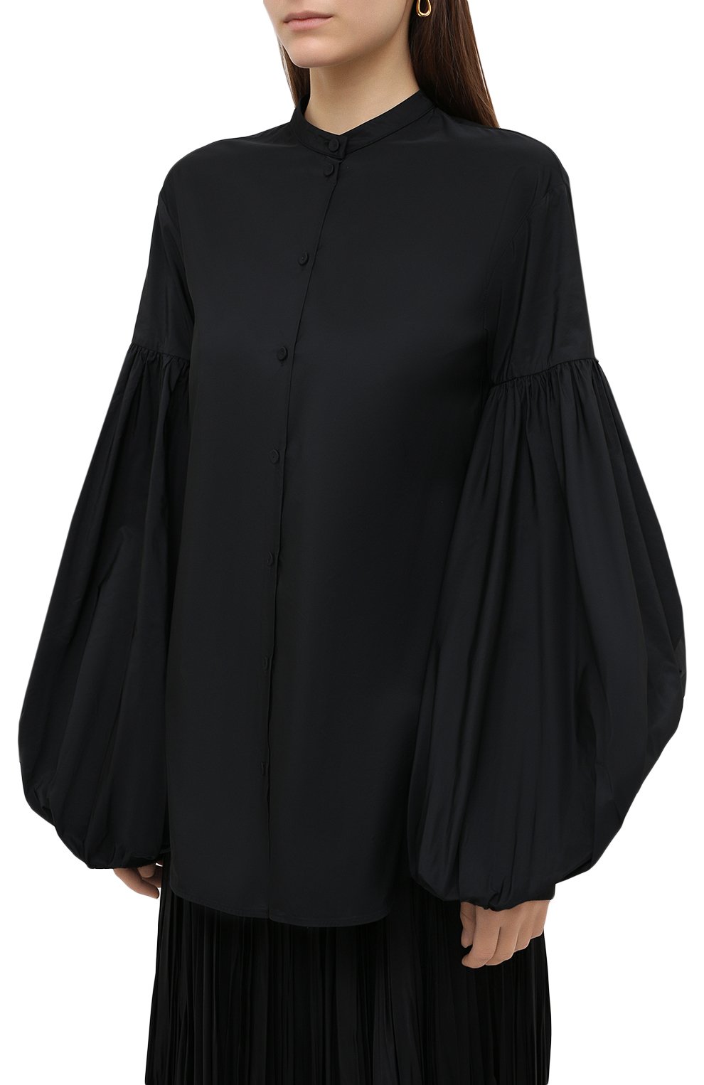 Блузка JIL SANDER черного цвета по цене 59950 руб., арт. JSWR605306-WR442200, фото 3 Блузка JIL SANDER, арт. JSWR605306-WR442200, фото 3
