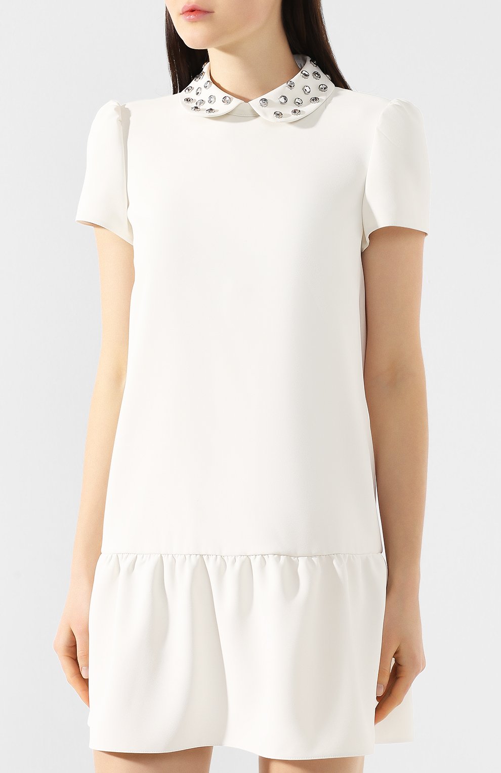 Платье с оборкой REDVALENTINO белого цвета по цене 39950 руб., арт. RR3VAB95/TUF, фото 3 Платье с оборкой REDVALENTINO, арт. RR3VAB95/TUF, фото 3