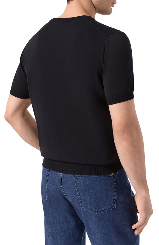 Хлопковый джемпер Canali C0719/MK02459 Чёрный  C0719/MK02459 Фото 4