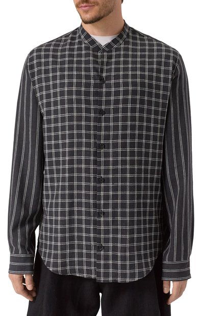 Рубашка из вискозы и льна HANNES ROETHER темно-серого цвета по цене 32850 руб., арт. T029PAS.3053.3052, фото 3 Рубашка из вискозы и льна HANNES ROETHER, арт. T029PAS.3053.3052, фото 3