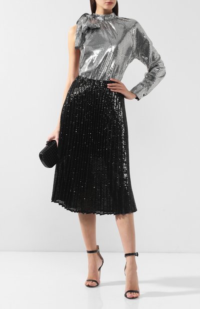 Блузка с пайетками MSGM серебряного цвета по цене 72000 руб., арт. 2643MDM20 195138, фото 2 Блузка с пайетками MSGM, арт. 2643MDM20 195138, фото 2