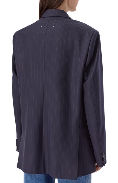 Шерстяной жакет MAISON MARGIELA синего цвета по цене 313500 руб., арт. S29BN0414/M35581, фото 4 Шерстяной жакет MAISON MARGIELA, арт. S29BN0414/M35581, фото 4