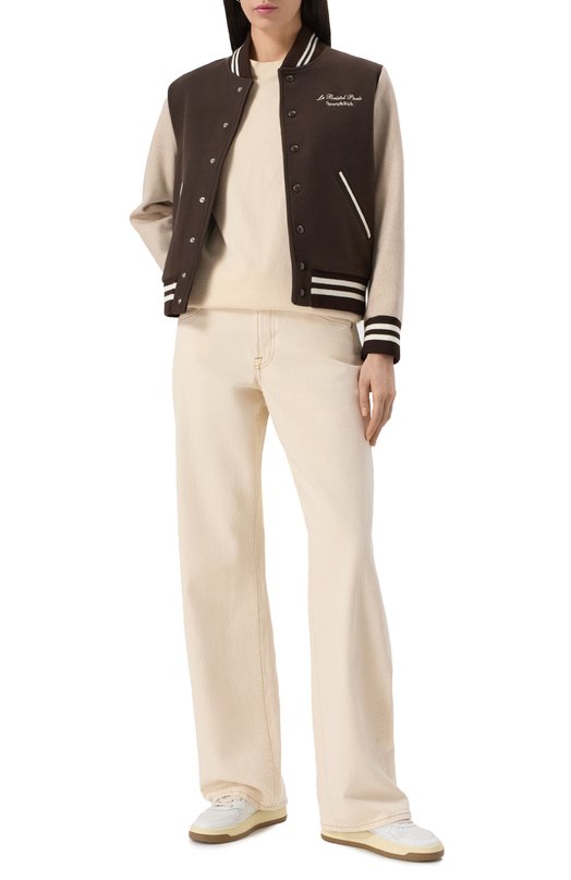 Бомбер из шерсти и кашемира Sporty & Rich x Le Bristol Paris Sporty and Rich 0W007517619BR03 Коричневый  0W007517619BR03 Фото 6