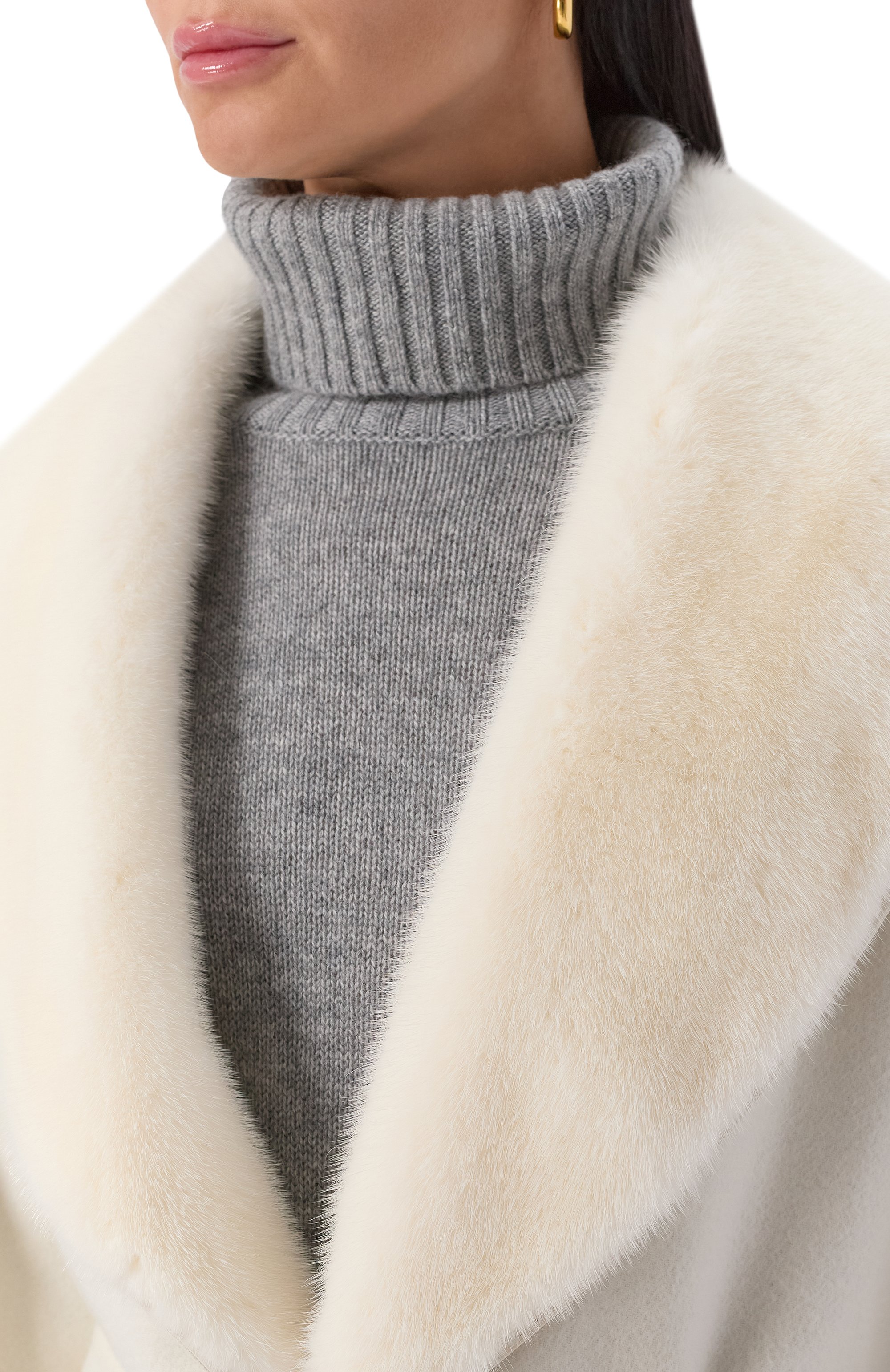 Кашемировое пальто с отделкой из норки KITON, арт. D60621DK0541A01, фото 5