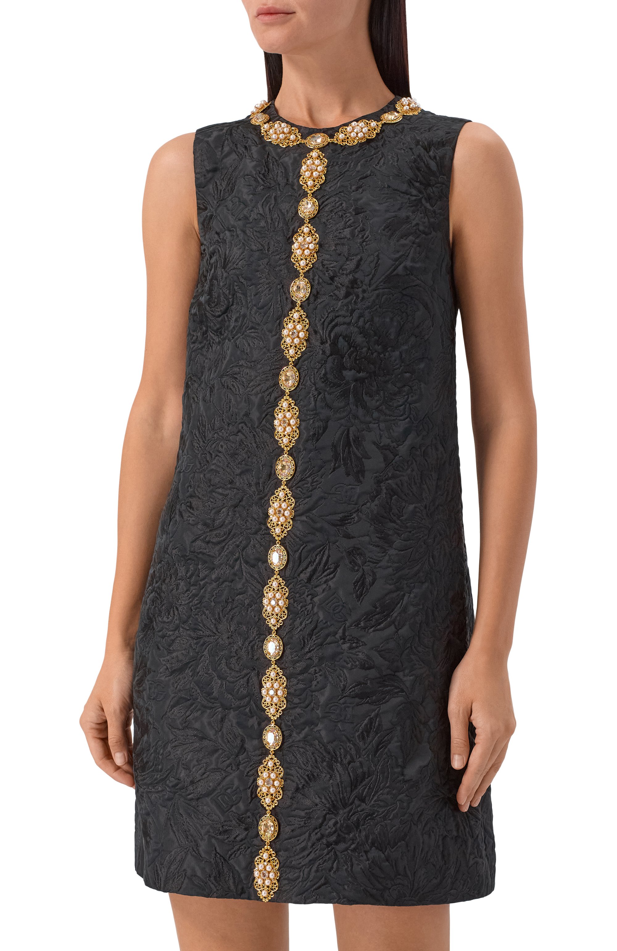 Платье из хлопка и шелка DOLCE & GABBANA, арт. F6AMRZ/HJMQ0, фото 3