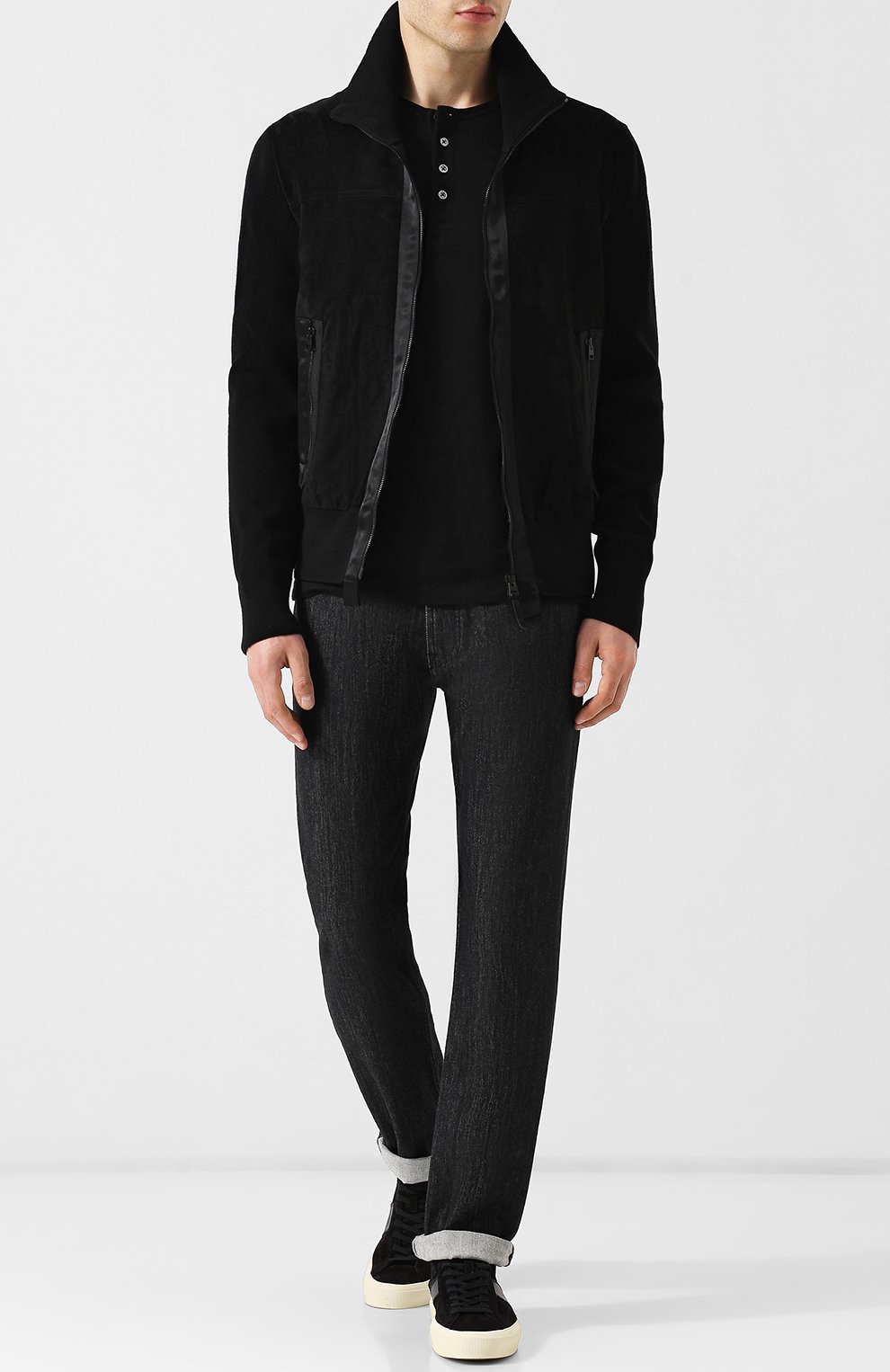 Шерстяной кардиган с кожаной вставкой TOM FORD, арт. BRM22/TFK157, фото 2