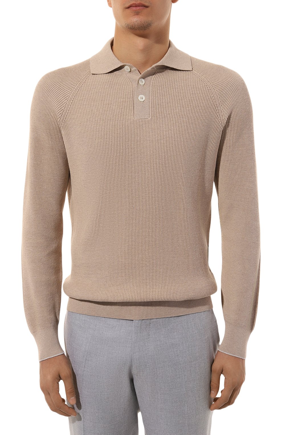 Хлопковое поло BRUNELLO CUCINELLI бежевого цвета по цене 169000 руб., арт. M29400105, фото 3 Хлопковое поло BRUNELLO CUCINELLI, арт. M29400105, фото 3