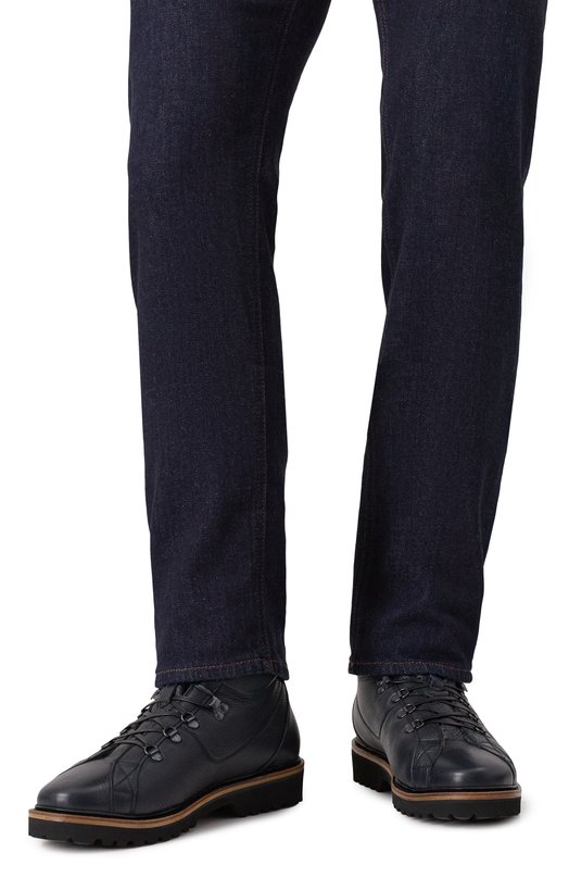 Кожаные ботинки Kiton USSA175N0012602 Синий  USSA175N0012602 Фото 3