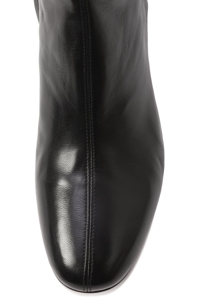 Женские кожаные сапоги SANTONI черного цвета, арт. WSRG71247SX1NZZF | Фото 6 (Каблук высота: Низкий; Подошва: Плоская; Материал внутренний: Натуральная кожа; Высота голенища: Средние; Материал утеплителя: Без утеплителя; Каблук тип: Устойчивый; Материал внешний: Натуральная кожа)