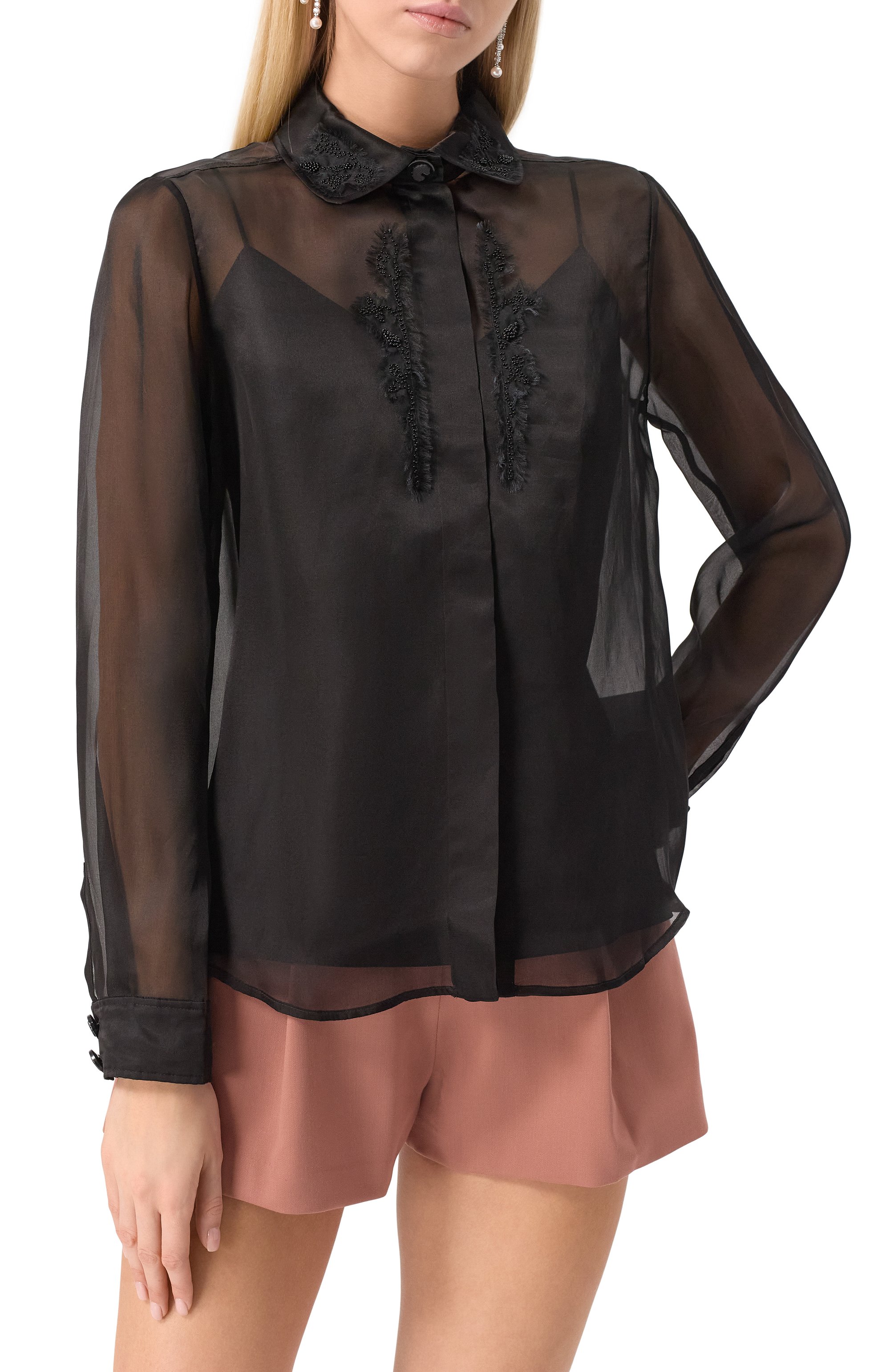 Шелковая блузка AKHMADULLINA черного цвета по цене 149900 руб., арт. 1225.2BL960/S713, фото 3 Шелковая блузка AKHMADULLINA, арт. 1225.2BL960/S713, фото 3