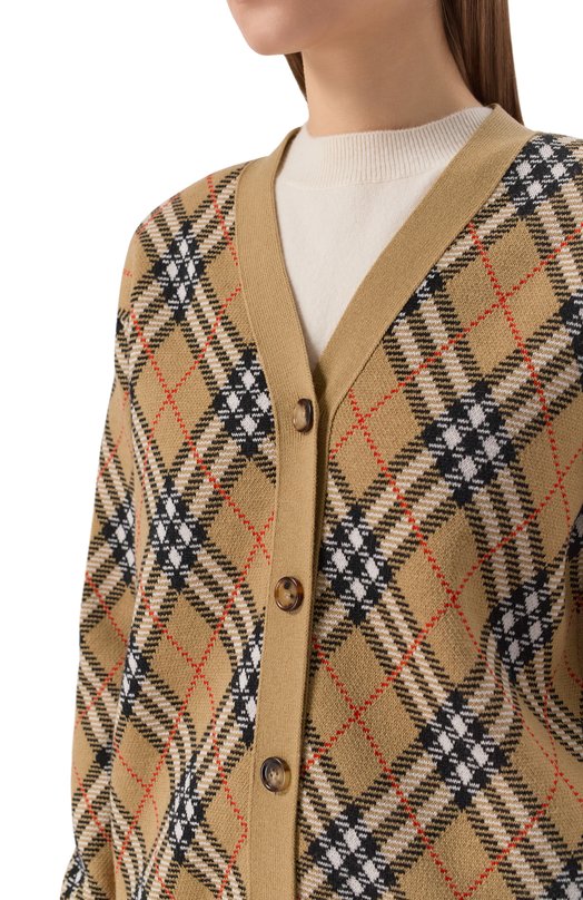 Шерстяной кардиган Burberry 8112119 Бежевый  8112119 Фото 5