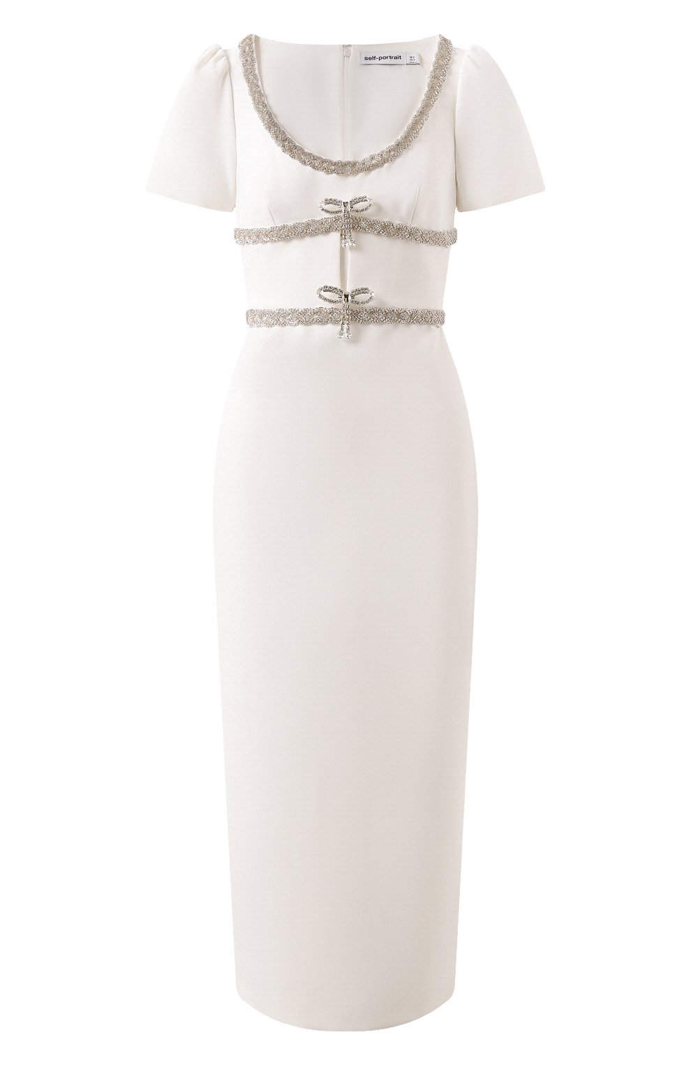 Платье с отделкой стразами SELF-PORTRAIT, арт. PF24-161M-W, фото 1