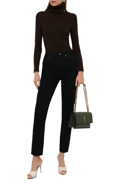 Шерстяная водолазка SAINT LAURENT темно-коричневого цвета по цене 83950 руб., арт. 666102/Y75ED, фото 2 Шерстяная водолазка SAINT LAURENT, арт. 666102/Y75ED, фото 2