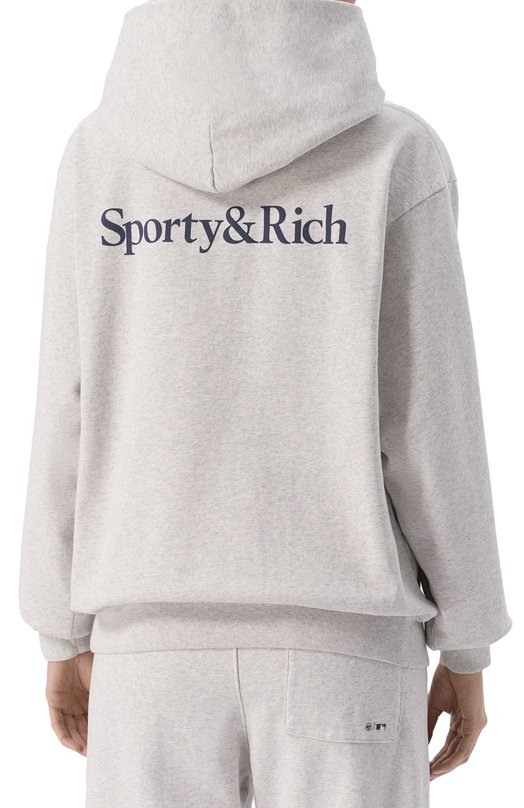 Хлопковое худи Sporty & Rich x LA Dodgers Sporty and Rich ST070627666GY03 Серый  ST070627666GY03 Фото 4