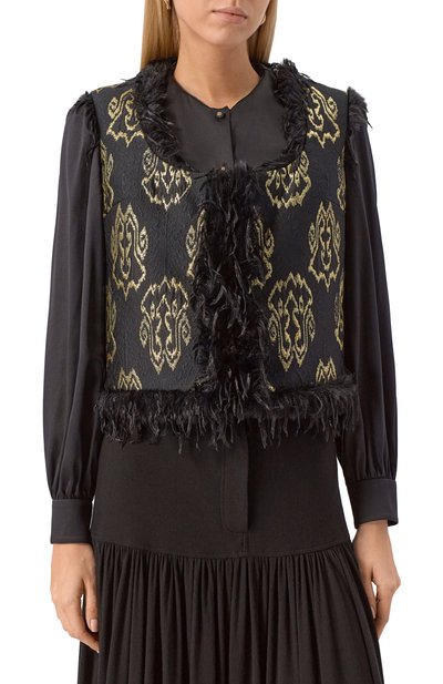 Жилет GIAMBATTISTA VALLI черного цвета по цене 328000 руб., арт. 25FWSVAP6070/87ALE, фото 3 Жилет GIAMBATTISTA VALLI, арт. 25FWSVAP6070/87ALE, фото 3