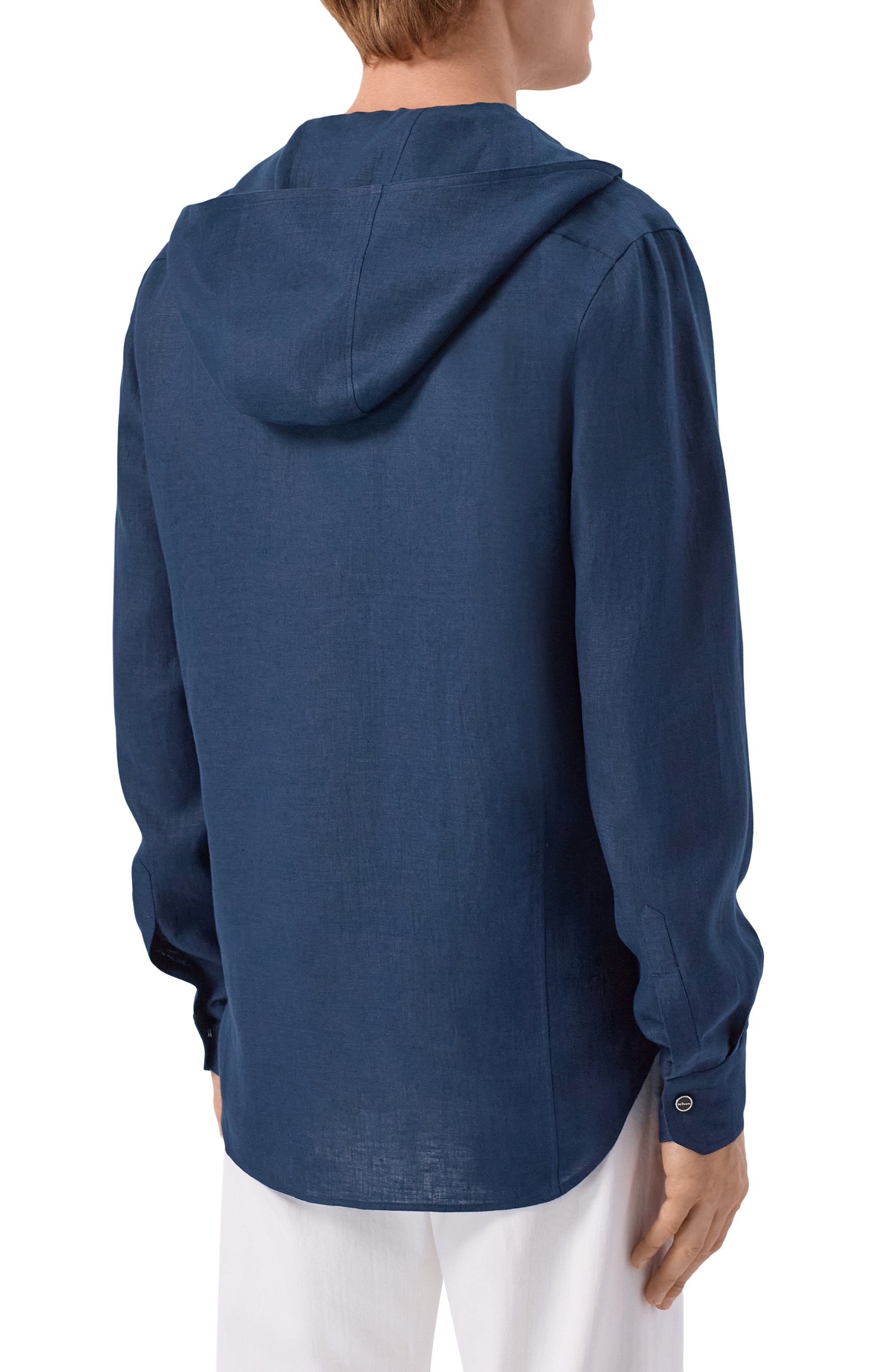 Льняная рубашка KITON темно-синего цвета по цене 79950 руб., арт. UMCMARH09690, фото 4 Льняная рубашка KITON, арт. UMCMARH09690, фото 4