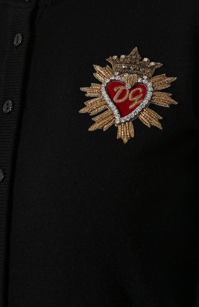 Кашемировый кардиган DOLCE & GABBANA черного цвета по цене 123000 руб., арт. FX106Z/JAWKZ, фото 5 Кашемировый кардиган DOLCE & GABBANA, арт. FX106Z/JAWKZ, фото 5