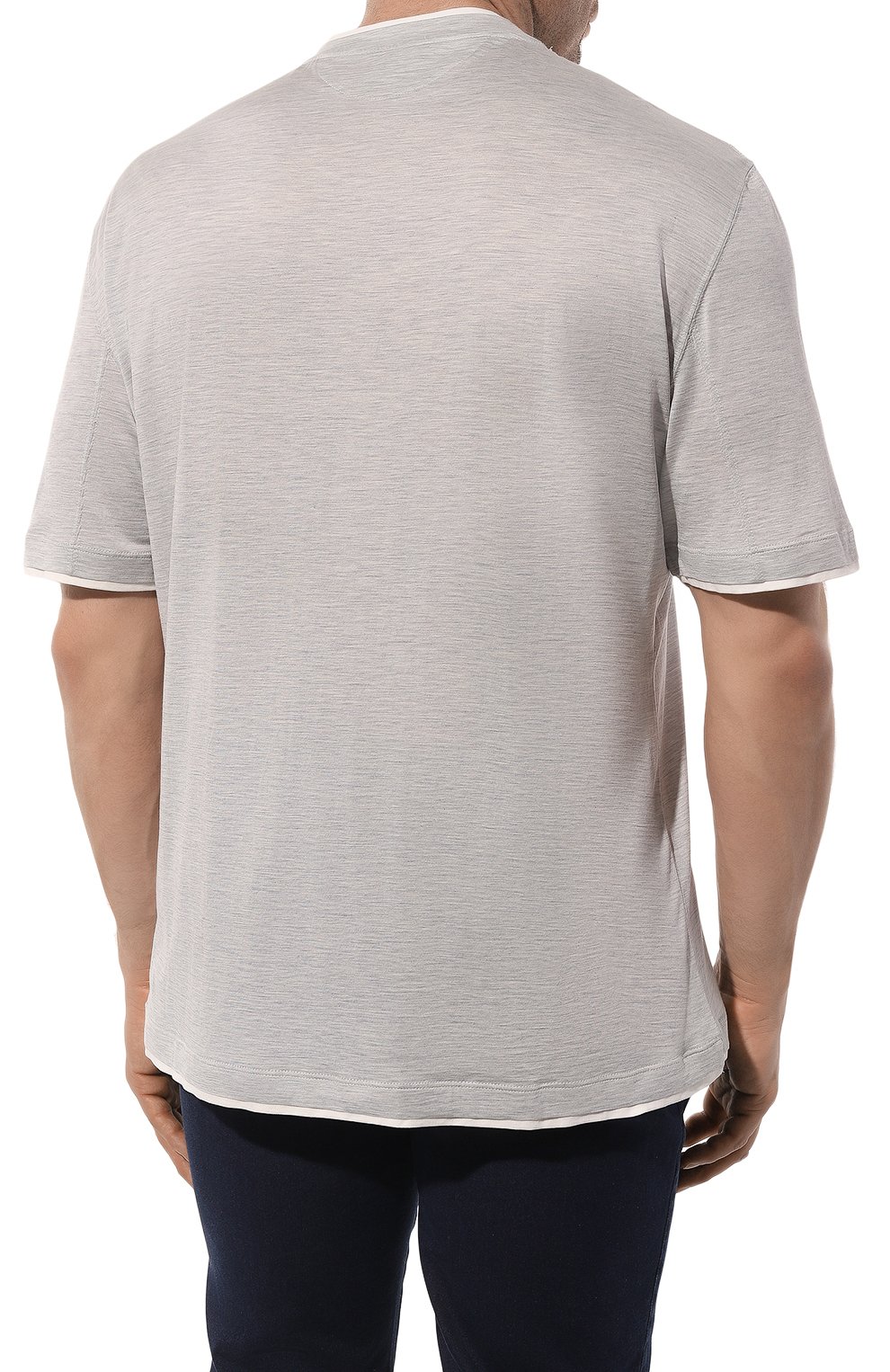 Футболка из шелка и хлопка BRUNELLO CUCINELLI, арт. MD8217427, фото 4