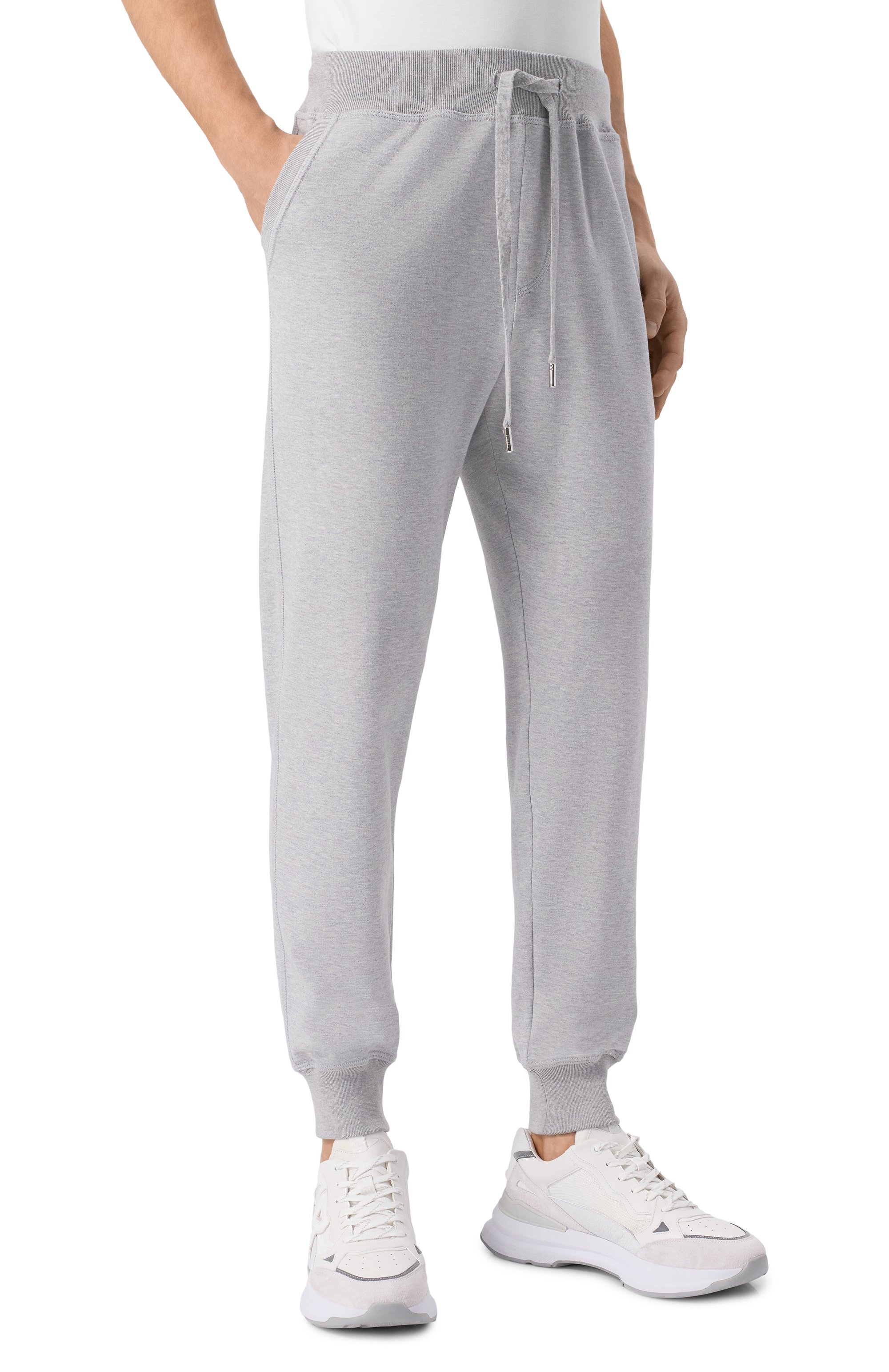 Хлопковые джоггеры FEDELI светло-серого цвета по цене 39050 руб., арт. 8UE00639, фото 3 Хлопковые джоггеры FEDELI, арт. 8UE00639, фото 3