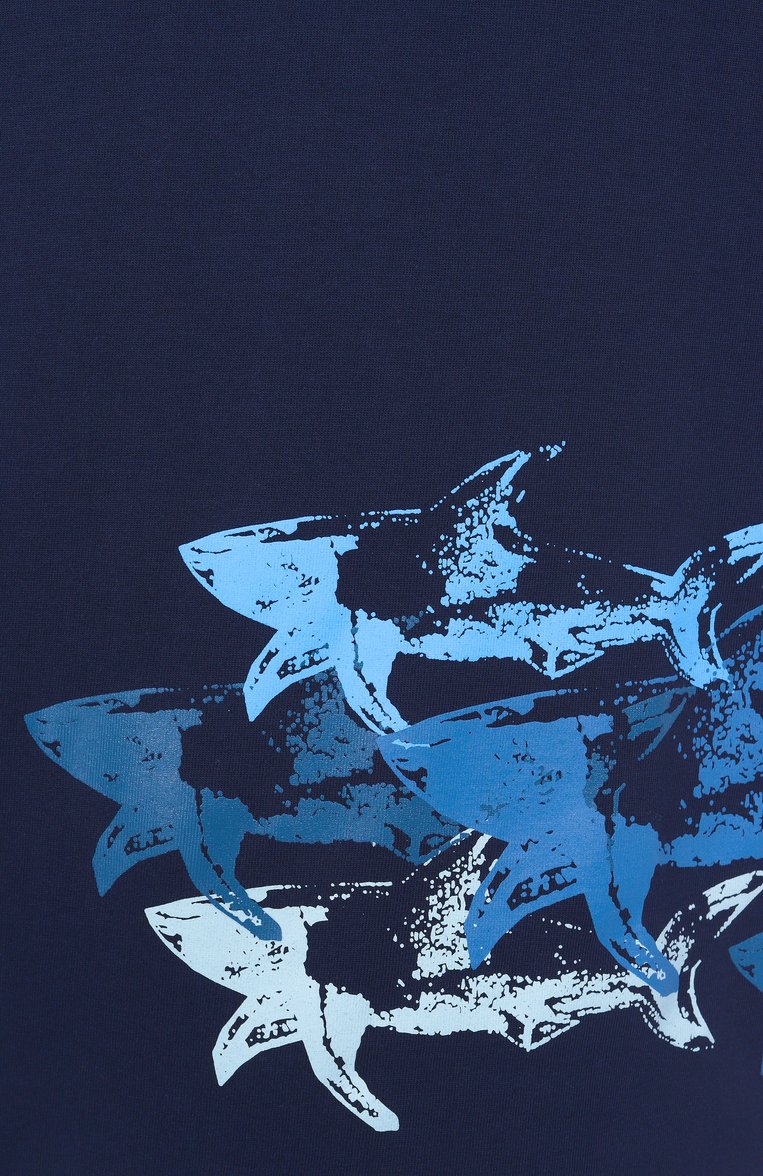 Мужская хлопковая футболка PAUL&SHARK темно-синего цвета, арт. 25411040 | Фото 6 (Материал внешний: Хлопок; Длина (для топов): Стандартные; Рукава: Короткие; Принт: С принтом; Стили: Кэжуэл; Мужское Кросс-КТ: Футболка-одежда)