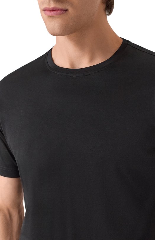 Хлопковая футболка Corneliani 25G500-2525000 Чёрный  25G500-2525000 Фото 5