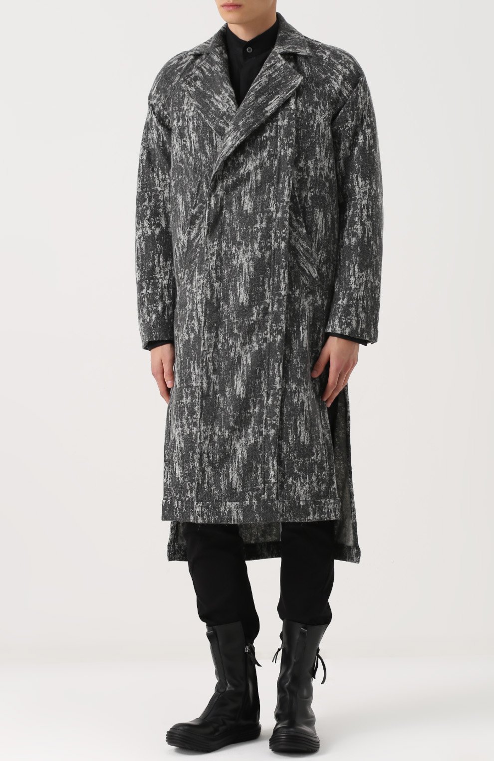 Шерстяное пальто асимметричного кроя с отложным воротником MANUEL MARTE, арт. C7102-3, фото 3