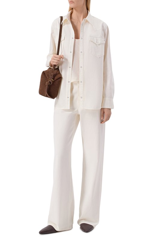 Джинсовая рубашка Nioki AG Adriano Goldschmied W0214-109/NI0KI-SHRUNKEN WESTERN SHIRT Кремовый  W0214-109/NI0KI-SHRUNKEN WESTERN SHIRT Фото 2