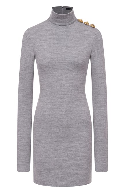 Женское платье из шерсти и хлопка BALMAIN, арт. FF0R8895/JL17