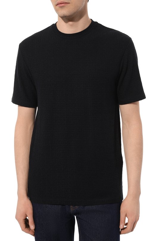 Футболка из вискозы и кашемира Giorgio Armani 3DSM71/SJGUZ Синий  3DSM71/SJGUZ Фото 3