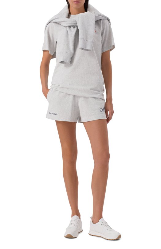 Хлопковые шорты Sporty and Rich SH037627666GY03 Серый  SH037627666GY03 Фото 2