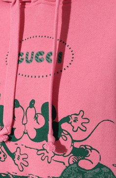 Женское хлопковое �платье disney x gucci GUCCI розового цвета, арт. 610127 XJB8A | Фото 5 (Рукава: Длинные; Длина Ж (юбки, платья, шорты): Мини; Случай: Повседневный; Материал сплава: Проставлено; Материал внешний: Хлопок; Стили: Спорт-шик; Тематический товар: Disney; Драгоценные камни: Проставлено; Женское Кросс-КТ: Платье-одежда)