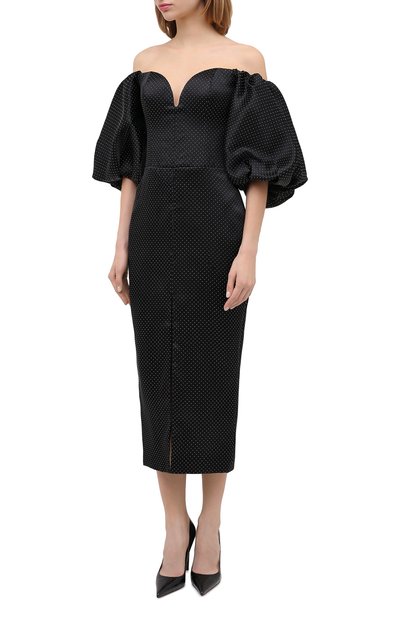 Атласное платье RASARIO черного цвета по цене 137480 руб., арт. 0084W20, фото 3 Атласное платье RASARIO, арт. 0084W20, фото 3